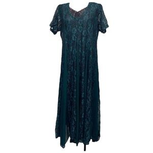 VTG Nostalgia Women Romantic Lace Maxi Dress S WhimsyGoth Fairy vamp dark